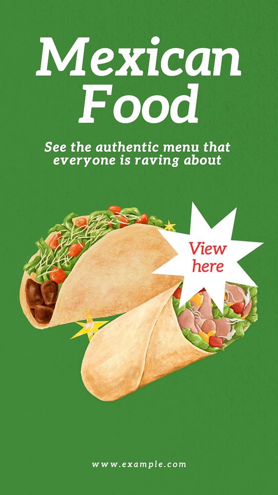 Mexican food Facebook story template, editable design