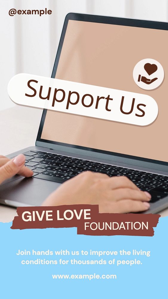 Give Love Foundation Facebook story template, editable design