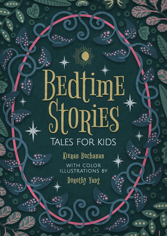 Bedtime stories book cover template, editable design