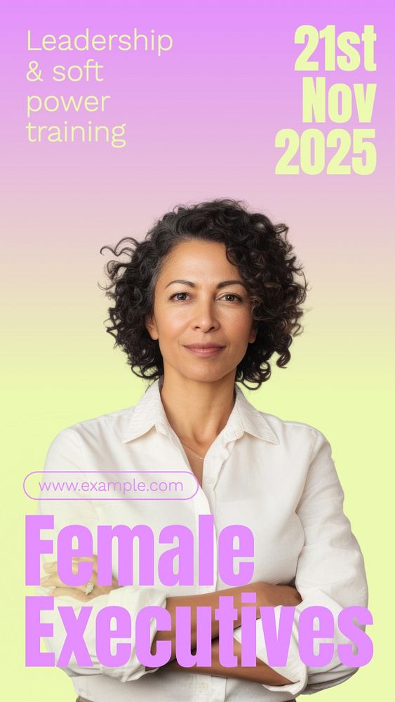 Female executives Facebook story template, editable design