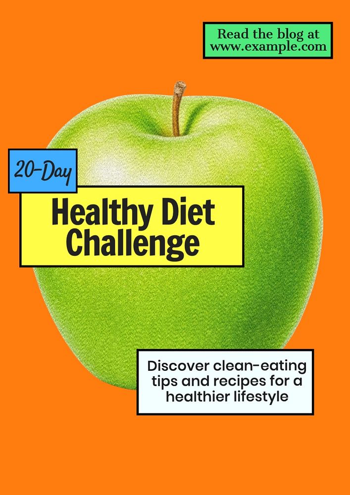 Healthy diet poster template, editable text and design