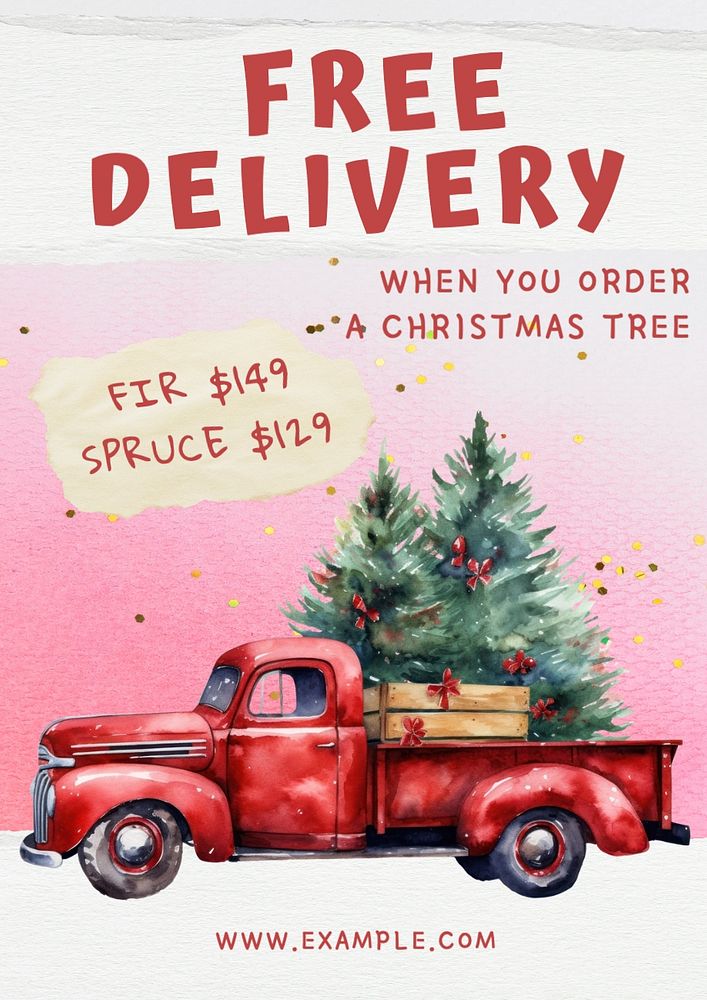 Free delivery poster template, editable text and design