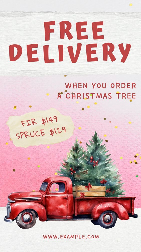 Free delivery Instagram story template, editable text