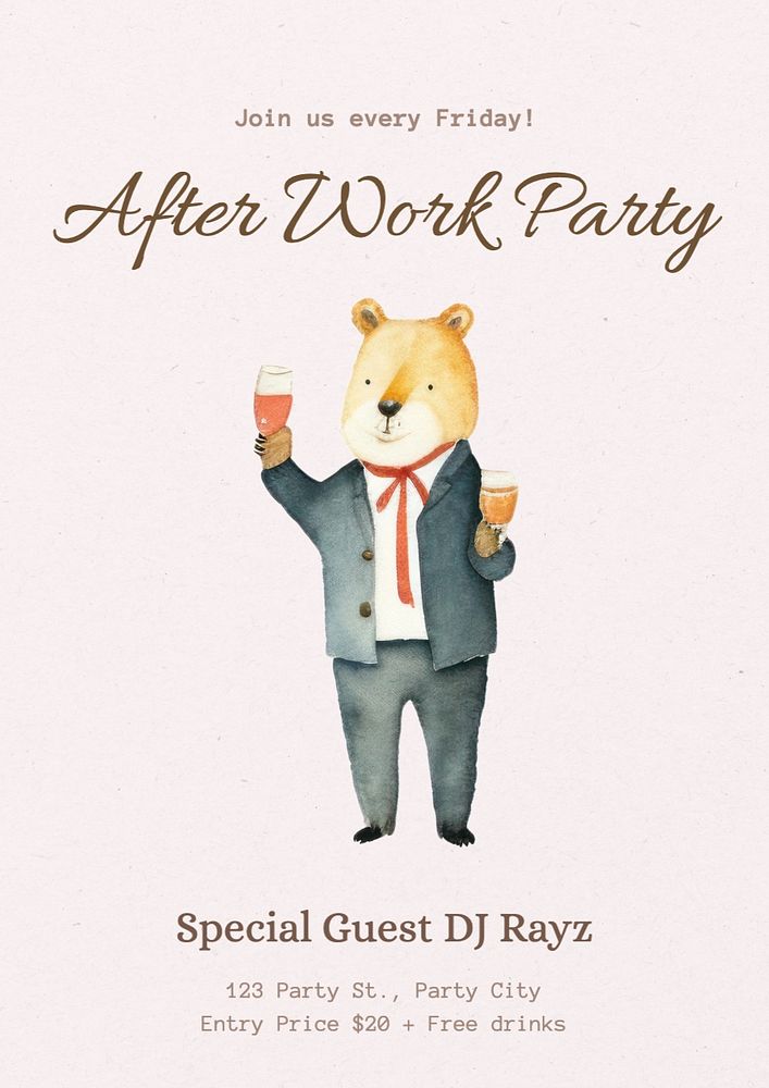 After work party poster template