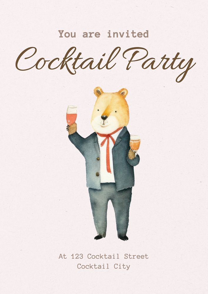 Cocktail party poster template