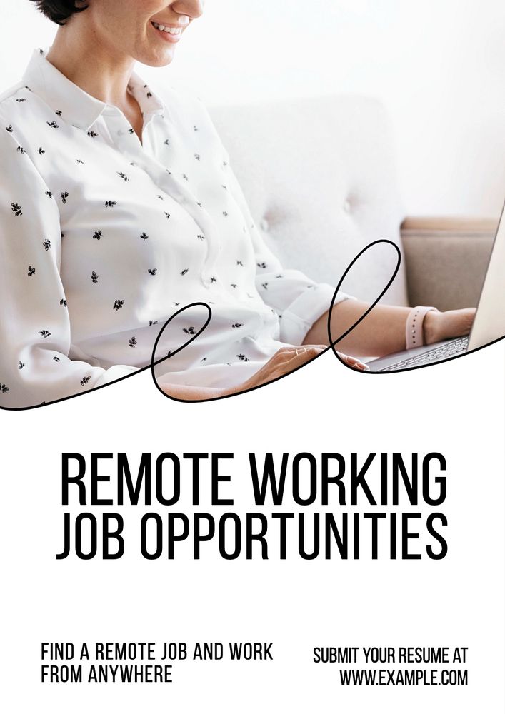 Remote working poster template, editable text and design