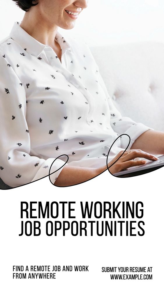 Remote working Instagram story template, editable text