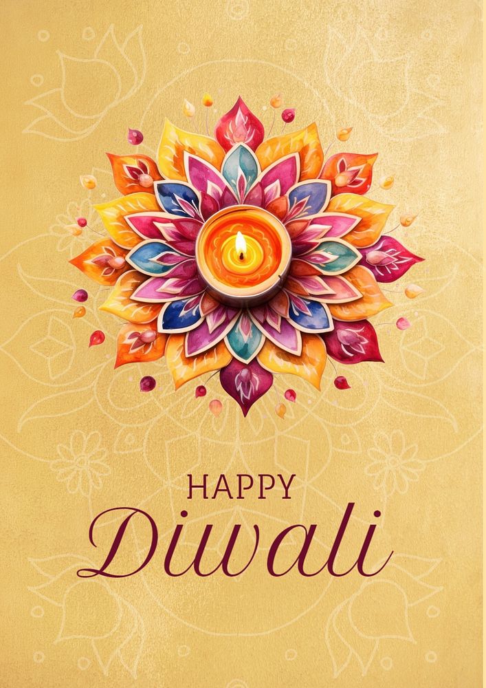 Happy diwali poster template, editable text and design