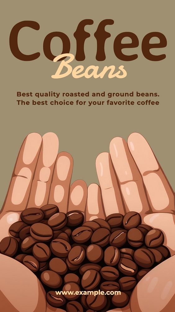 Best coffee beans Facebook story template, editable design