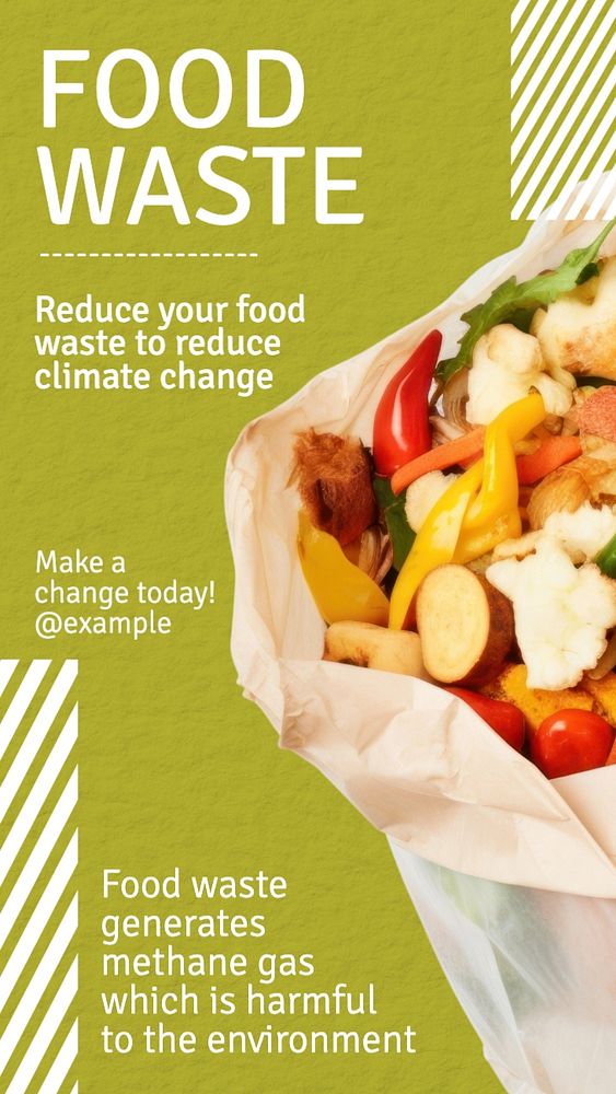 Food waste Facebook story template, editable design