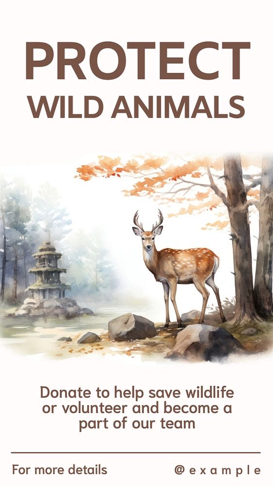 Protect wild animals Facebook story template, editable design