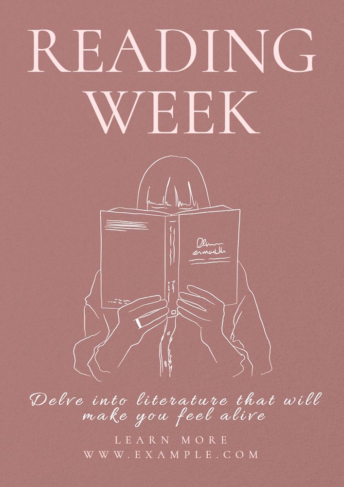 Reading week poster template, editable text and design