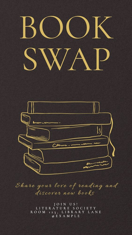 Book swap Facebook story template, editable design