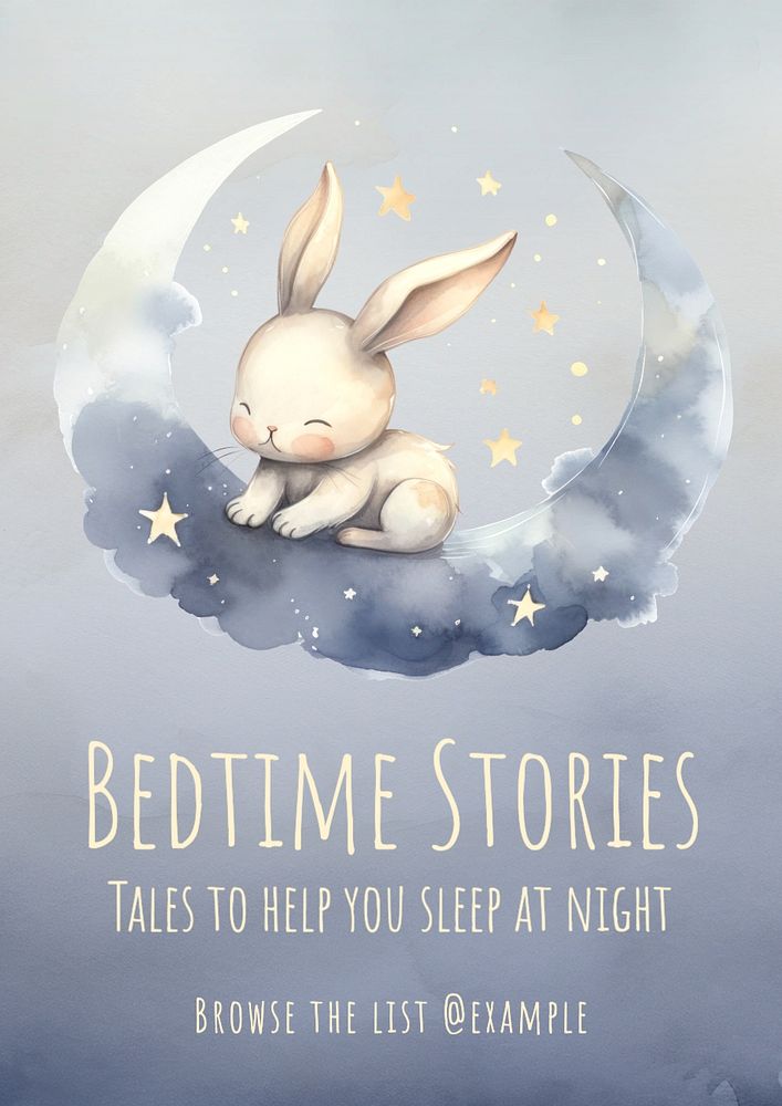 Bedtime stories poster template, editable text and design