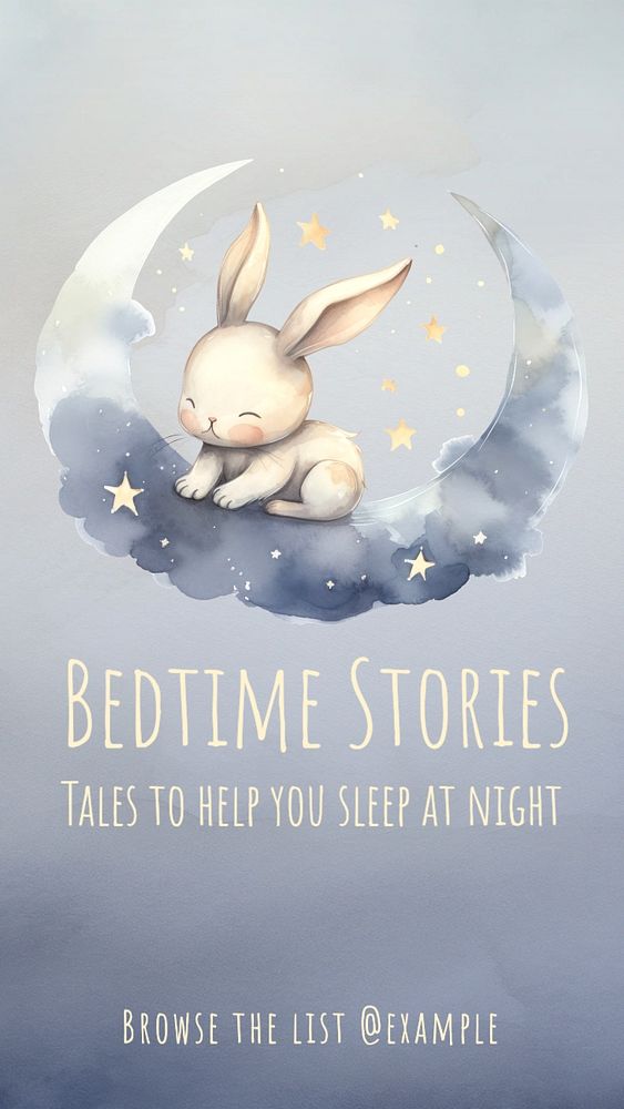 Bedtime stories Facebook story template, editable design