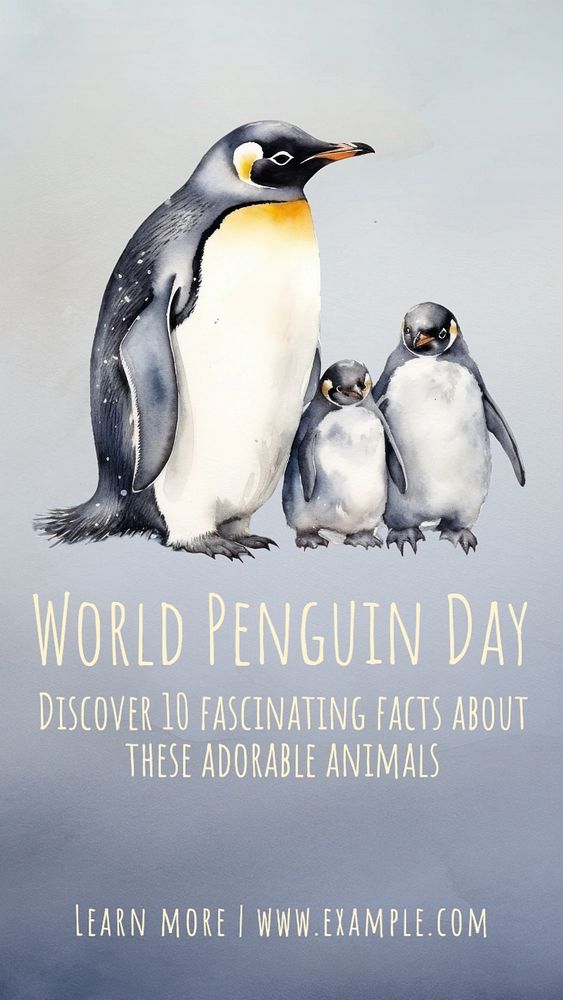 World penguin day Instagram story template, editable text