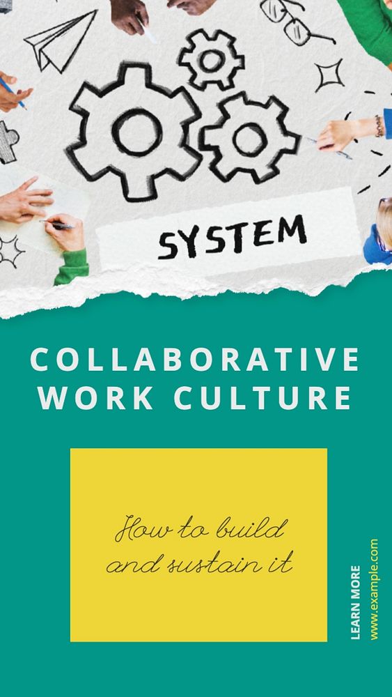 Collaborative work culture Facebook story template