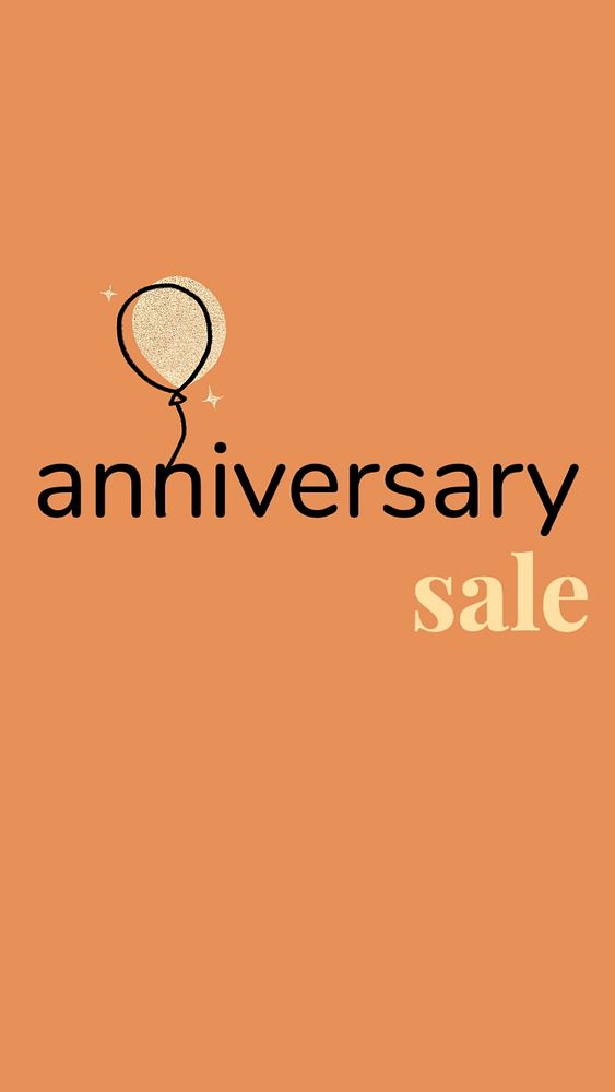 Anniversary sale Instagram story template, editable text