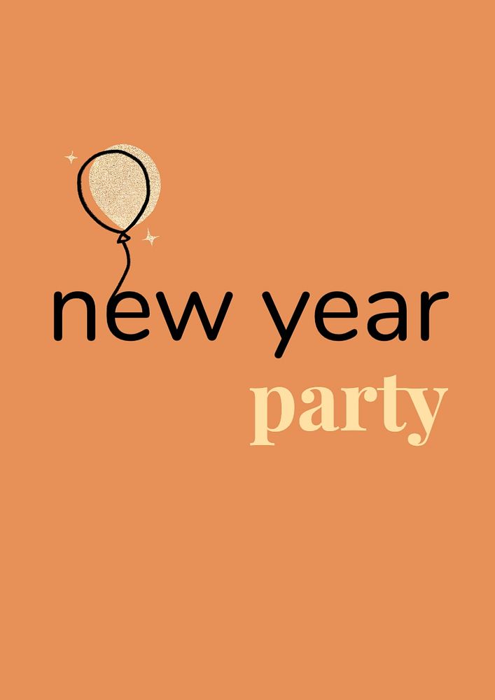 New year party poster template, editable text and design