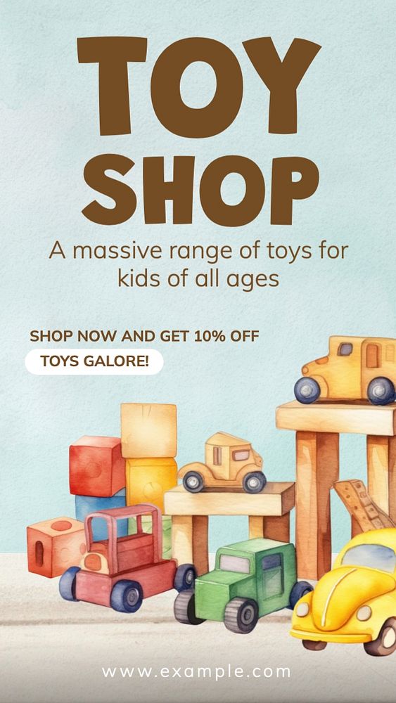 Toy shop Facebook story template, editable design