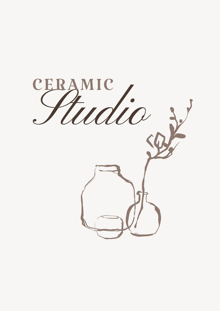 Ceramic studio poster template, editable text and design