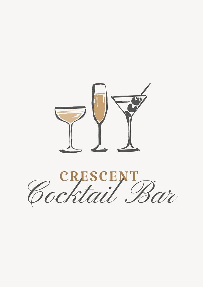 Cocktail bar poster template, editable text and design