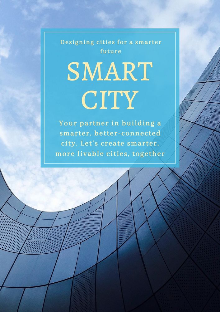 Smart city poster template, editable text and design