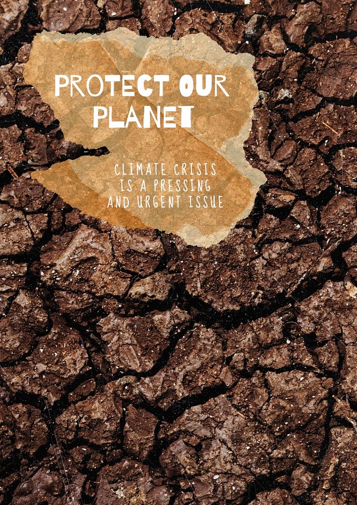 Protect our planet poster template, editable text and design