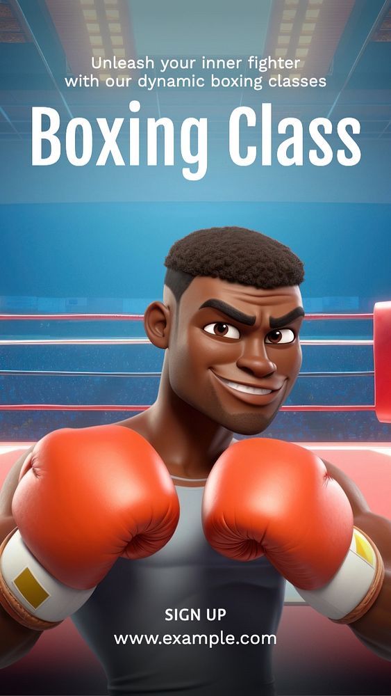 Boxing class Instagram story template, editable text