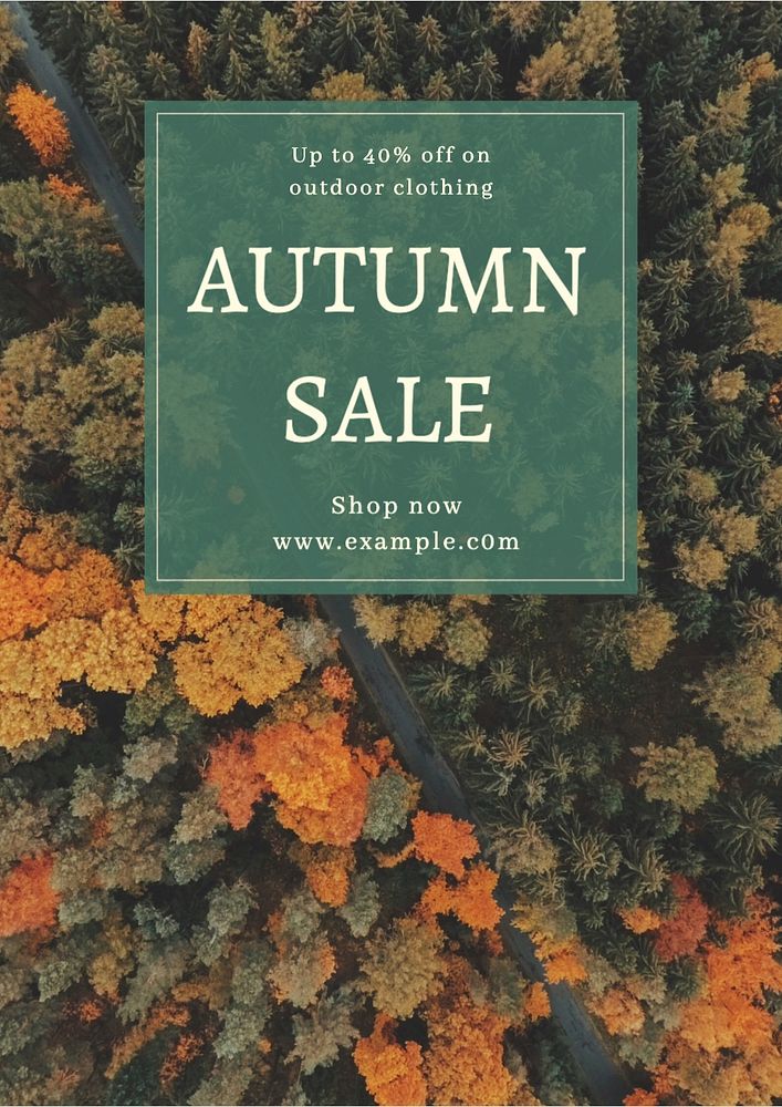 Autumn sale poster template, editable text and design