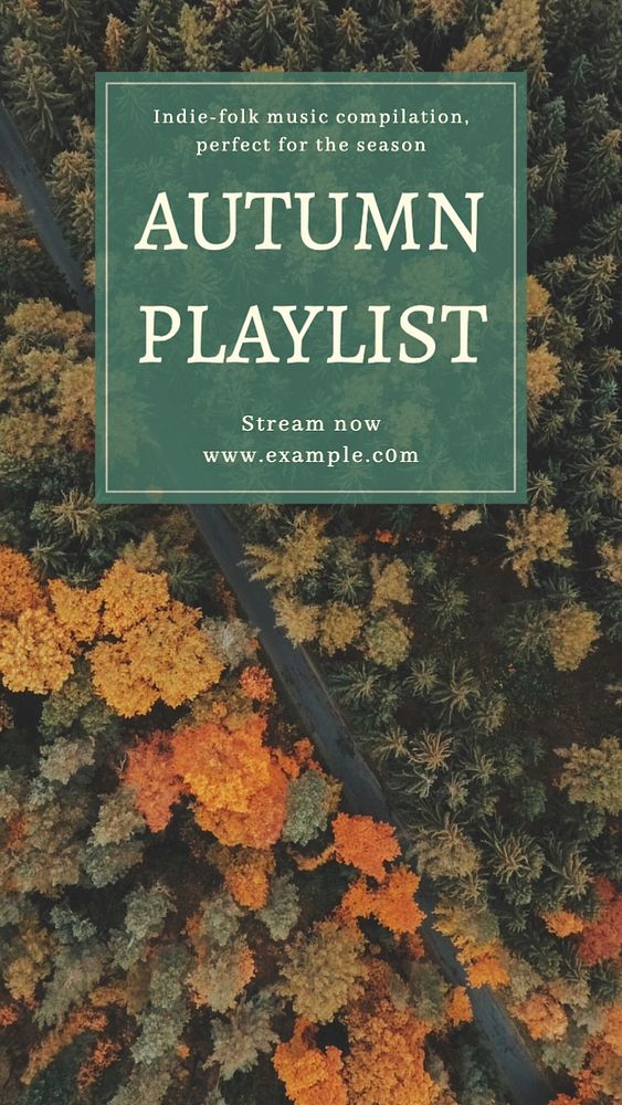 Autumn playlist Facebook story template, editable design