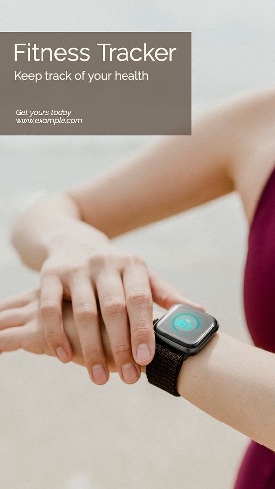 Fitness tracker Facebook story template, editable design