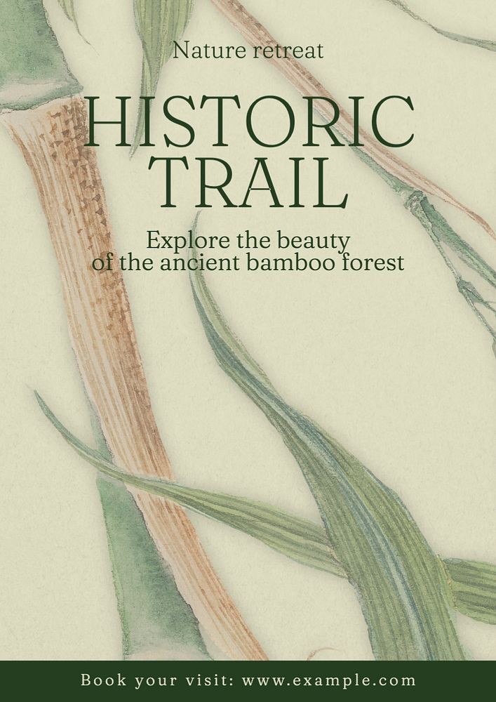 Historic trail poster template, editable text and design