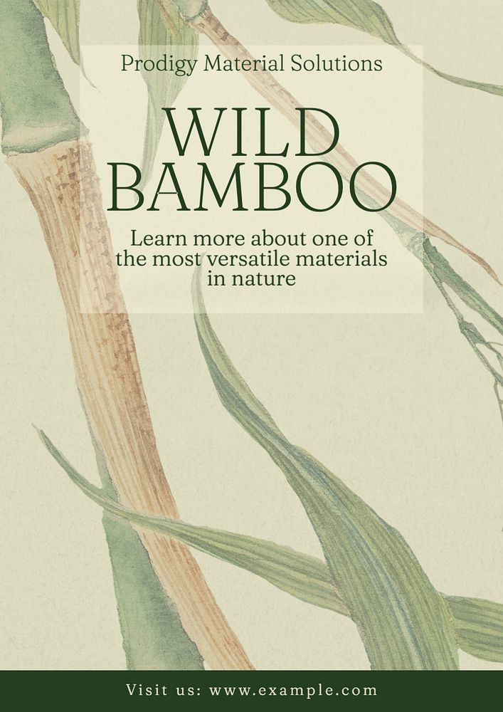 Bamboo poster template, editable text and design