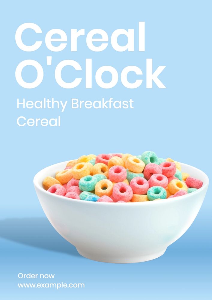 Cereal blog poster template, editable text and design