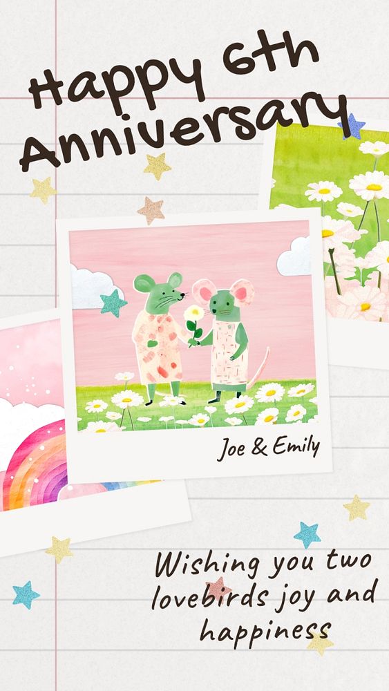 Happy anniversary Facebook story template, editable design