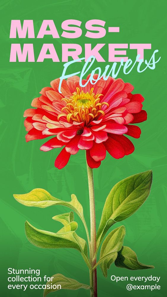 Flowers Instagram story template, editable text