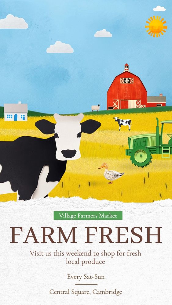 Farm fresh Instagram story template, editable text