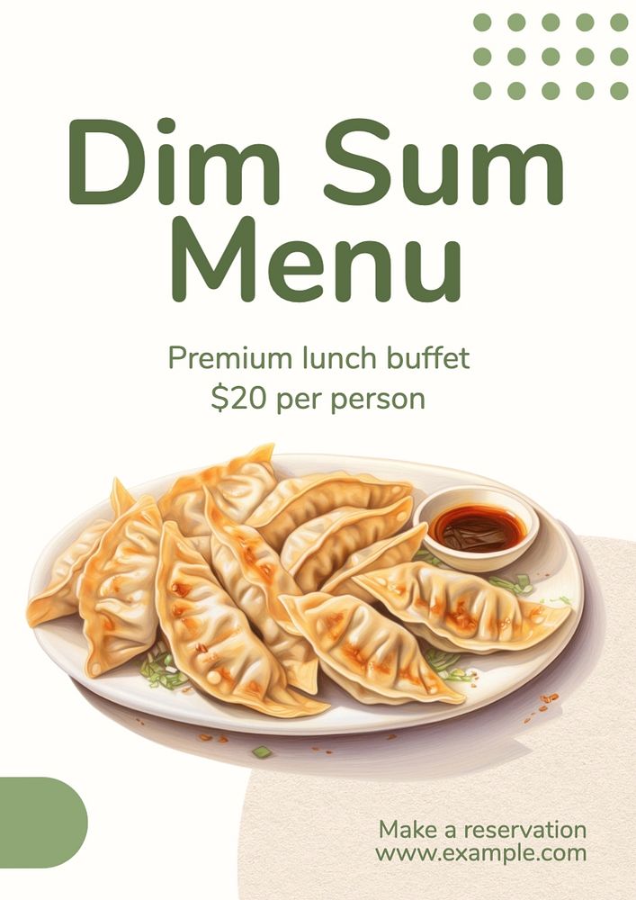 Dim sum poster template, editable text and design