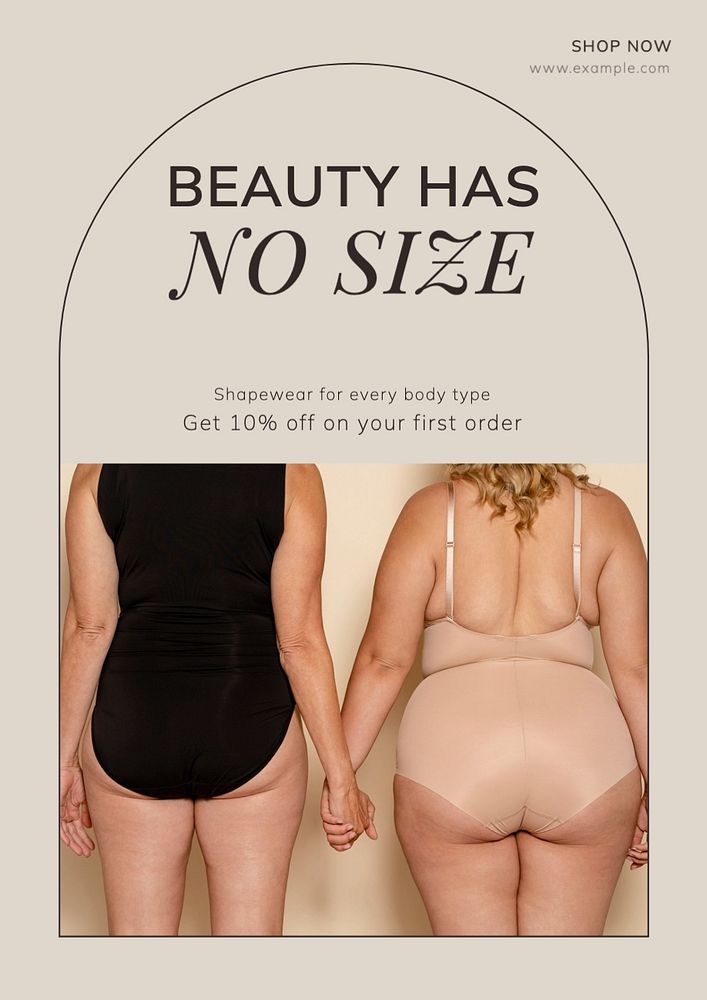 Body positivity poster template, editable text and design