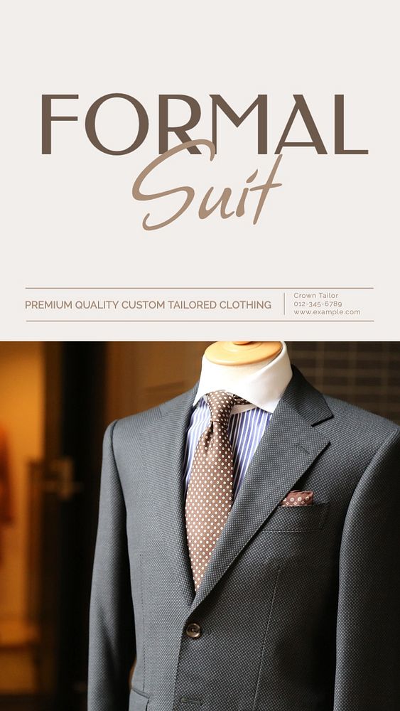 Formal suit Facebook story template, editable design