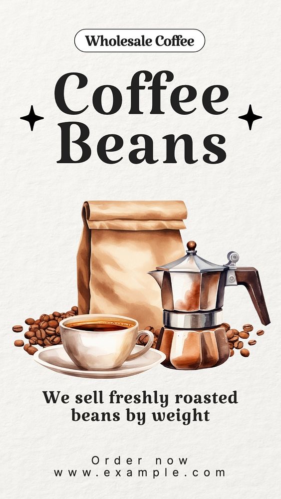 Coffee beans Facebook story template, editable design