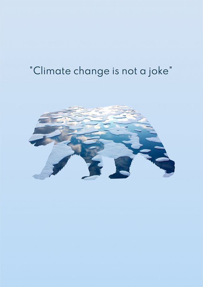 Climate change quote poster template, editable text and design