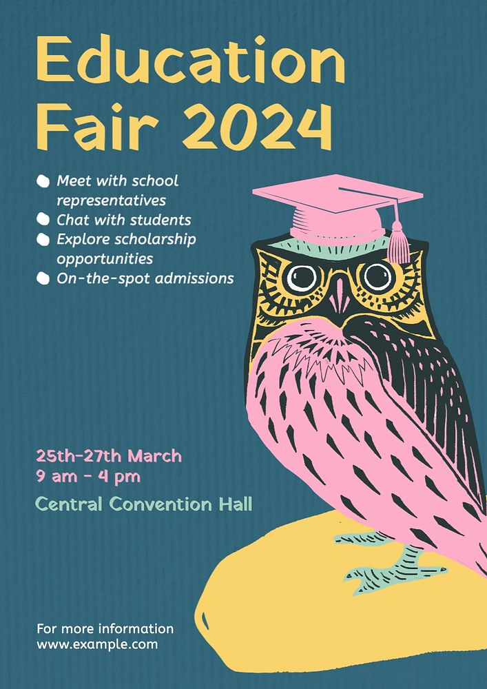 Education fair poster template, editable text and design