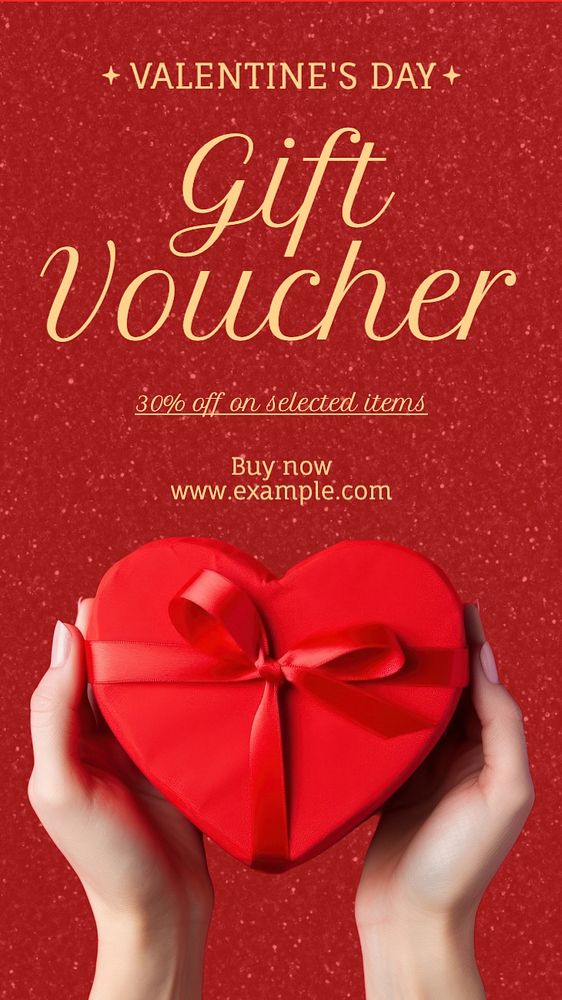 Valentine's Day voucher Instagram story template, editable text