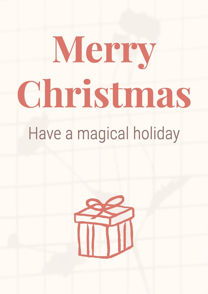 Merry Christmas poster template, editable text and design