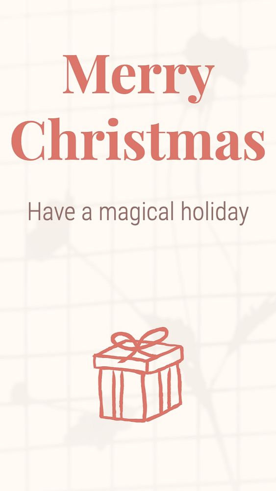 Merry Christmas Instagram story template, editable text