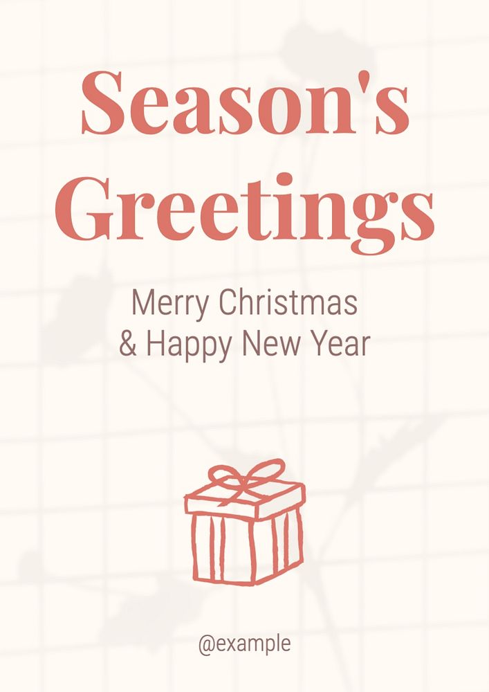 Season's greetings poster template, editable text and design