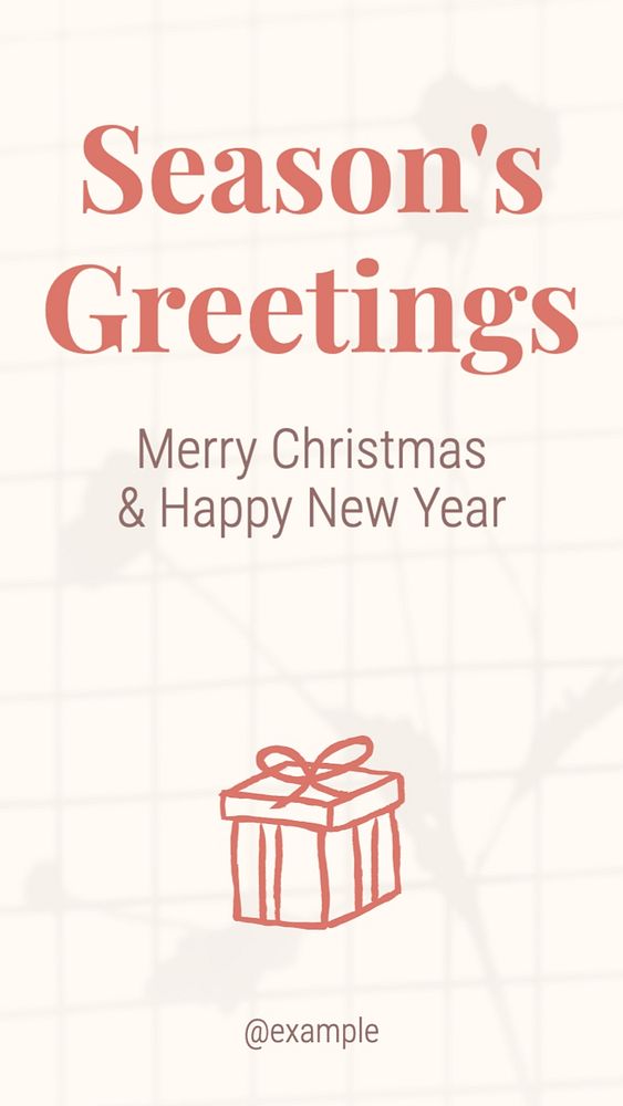 Season's greetings Instagram story template, editable text