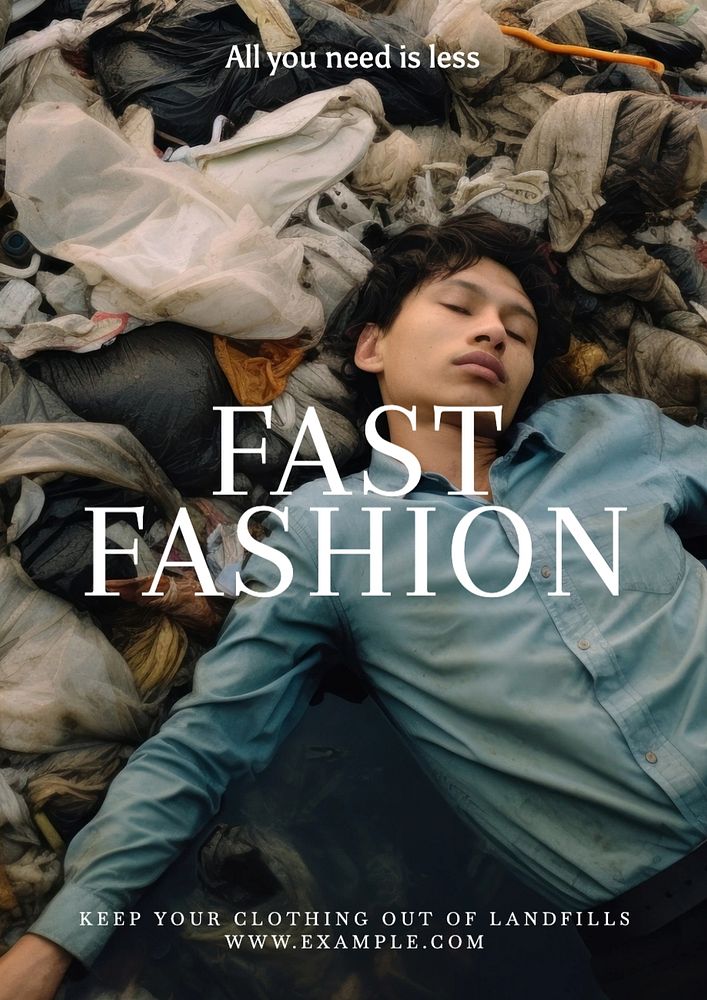 Fast fashion poster template, editable text and design